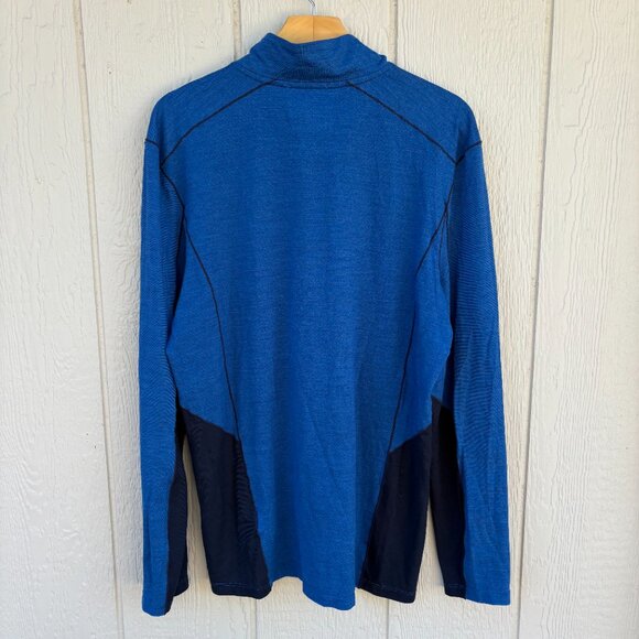 Smartwool Merino Sport 150 Long Sleeve 1/4 Zip Men's Large Blue Outdoor Gorpcore - Picture 8 of 10